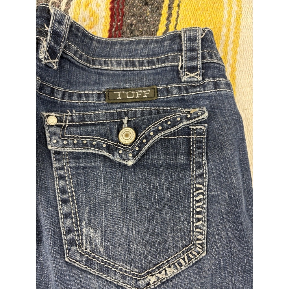 Cowgirl Tuff Jeans Blue Denim Size 29 X 36 Bootcut Medium Wash Distressed - Picture 8 of 10
